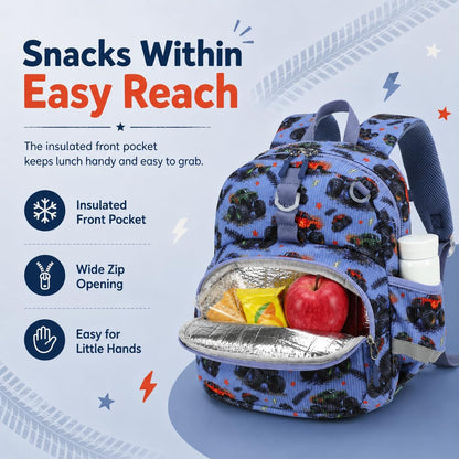 Kinderrucksack Jungen Kinder Rucksack Tagesrucksack Vorschulrucksack Kindergartentasche Schulrucksack für Schule Kita 38cm 3-8Y