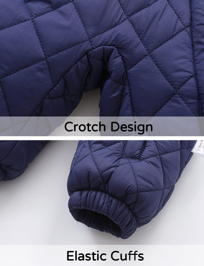 SEAUR Toddler Baby Winter Snowsuit Windproof One Piece Buffer Padded Romper Warm Hooded Outerwear for Baby 6-24 Months