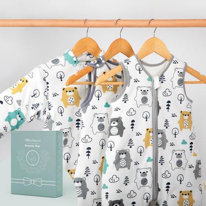 Baby Winter Sleeping Bag, Toddler Sleeping Bag, 2.5 Tog Sleeping Bag, 100% Cotton, Various Sizes from Newborn to 18 Months, All-Year-Round Sleeping Bag