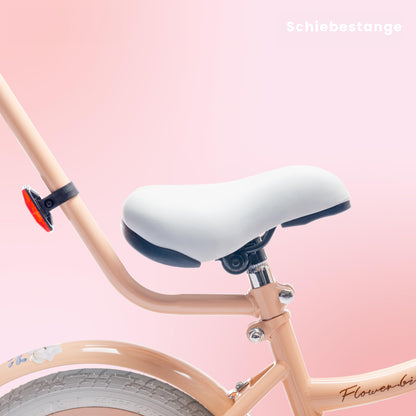 sun baby Mädchenfahrrad Flower Bike Radgröße zur Auswahl, mit Abnehmbarer Schubstange, Kinderfahrrad für Mädchen von 2 bis 6 Jahre