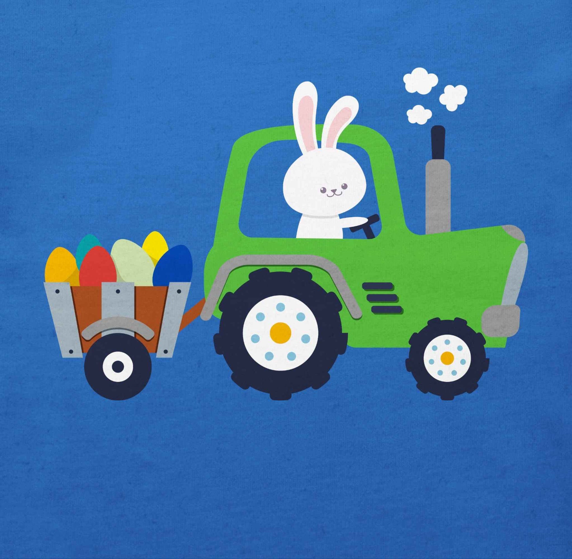 Baby T-Shirt Mädchen Jungen - Ostergeschenke Ostern Traktor Hase Ostereier Monate Royalblau Hasen Shirt BZ02