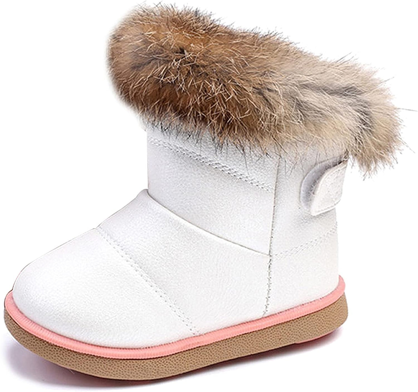 KVbabby Winter Shoes, Girls’ Warm Lined Winter Boots, Children's Ankle Boots, Waterproof Snow Boots, Soft Soles, Slip-On Boots