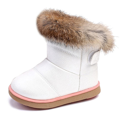 KVbabby Winter Shoes, Girls’ Warm Lined Winter Boots, Children's Ankle Boots, Waterproof Snow Boots, Soft Soles, Slip-On Boots