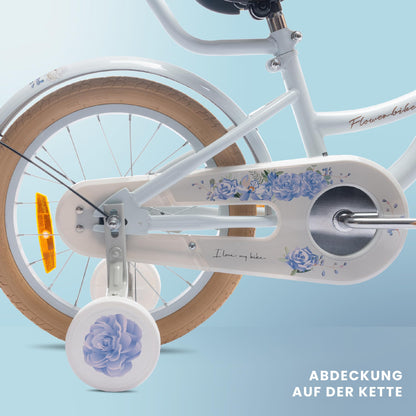 sun baby Mädchenfahrrad Flower Bike Radgröße zur Auswahl, mit Abnehmbarer Schubstange, Kinderfahrrad für Mädchen von 2 bis 6 Jahre