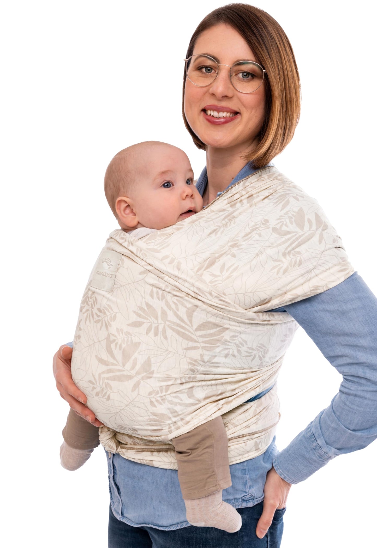 manduca Sling - Babytragetuch - Elastische Babytrage für Neugeborene von der Geburt bis zu 15 kg - Bio-Baumwolle - GOTS zertifiziert