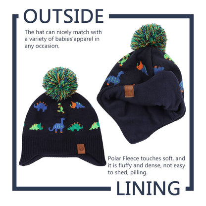 XIAOHAWANG Baby Strickmütze Winter Babymütze Junge Warme Kindermütze Junge Beanie Mütze Dicke Wintermütze für Herbst,Winter