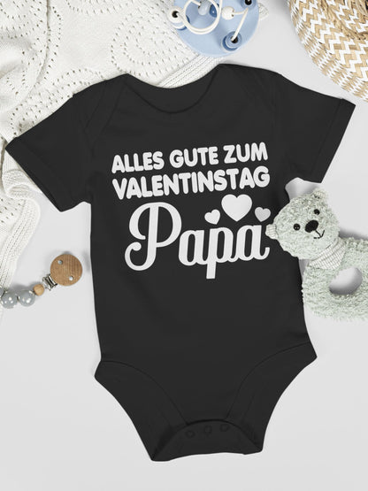 Baby Body Junge Mädchen - Partner - Alles gute zum Valentinstag Papa - weiß