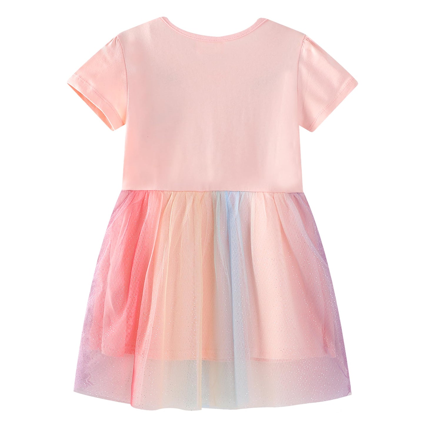 Baogaier Kleid Mädchen Pailletten Tüll Kleider Baumwolle Sommerkleid Sommer Frühling T-Shirt Tüllkleid Kinderkleid Gr. 92-122