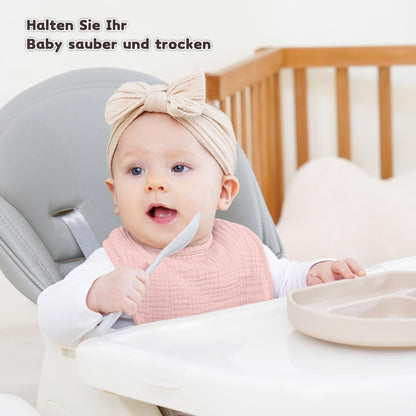 Susurration Bibs Baby Muslin Bandana Baby Soft Adjustable Square Dribble Bibs 6 pack for Unisex Girls &amp; Boys 