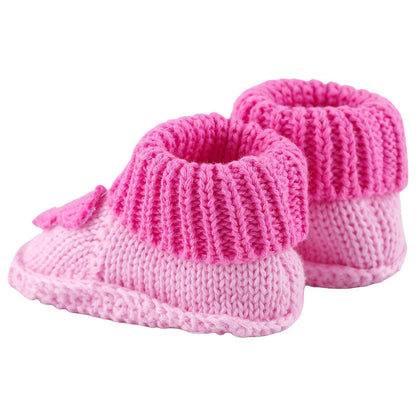 LACOFIA 2 Pairs Newborn Knitted Baby Shoes Soft Baby Boys Girls Ankle Boots 0-3 Months