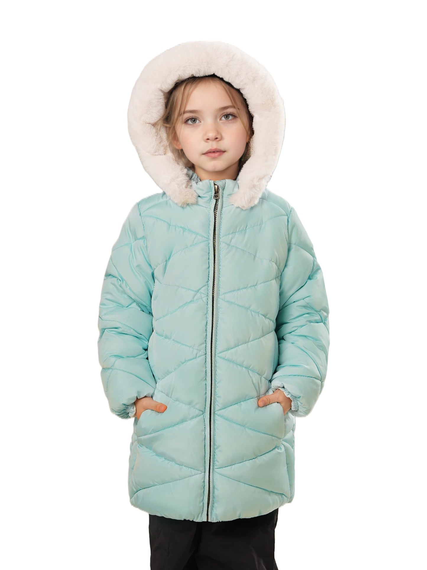 Sunny Sprout Girls' Winter Coats with Hood - Girls' Outerwear Winter Puffer Jacket with Heavy Fleece Lining | Children's Jackets &amp; Coats 