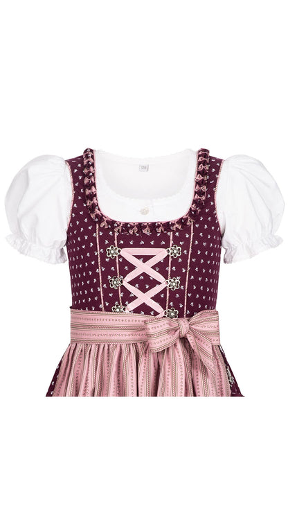 Dirndl Mädchen 3-teiliges Set Dirndl Kleid mit traditioneller Bluse und Schürze Traditionelles modernes bayerisches Kostüm