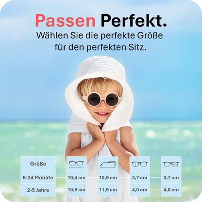 Mausito Sonnenbrille Kinder 6-24 Monate & 2-5 Jahre | VERGLEICHSSIEGER Kindersonnenbrille 100% UV-Schutz | BIEGSAM | Schadstofffreie Kindersonnenbrillen mit Band | Europäisches Design für Kinder