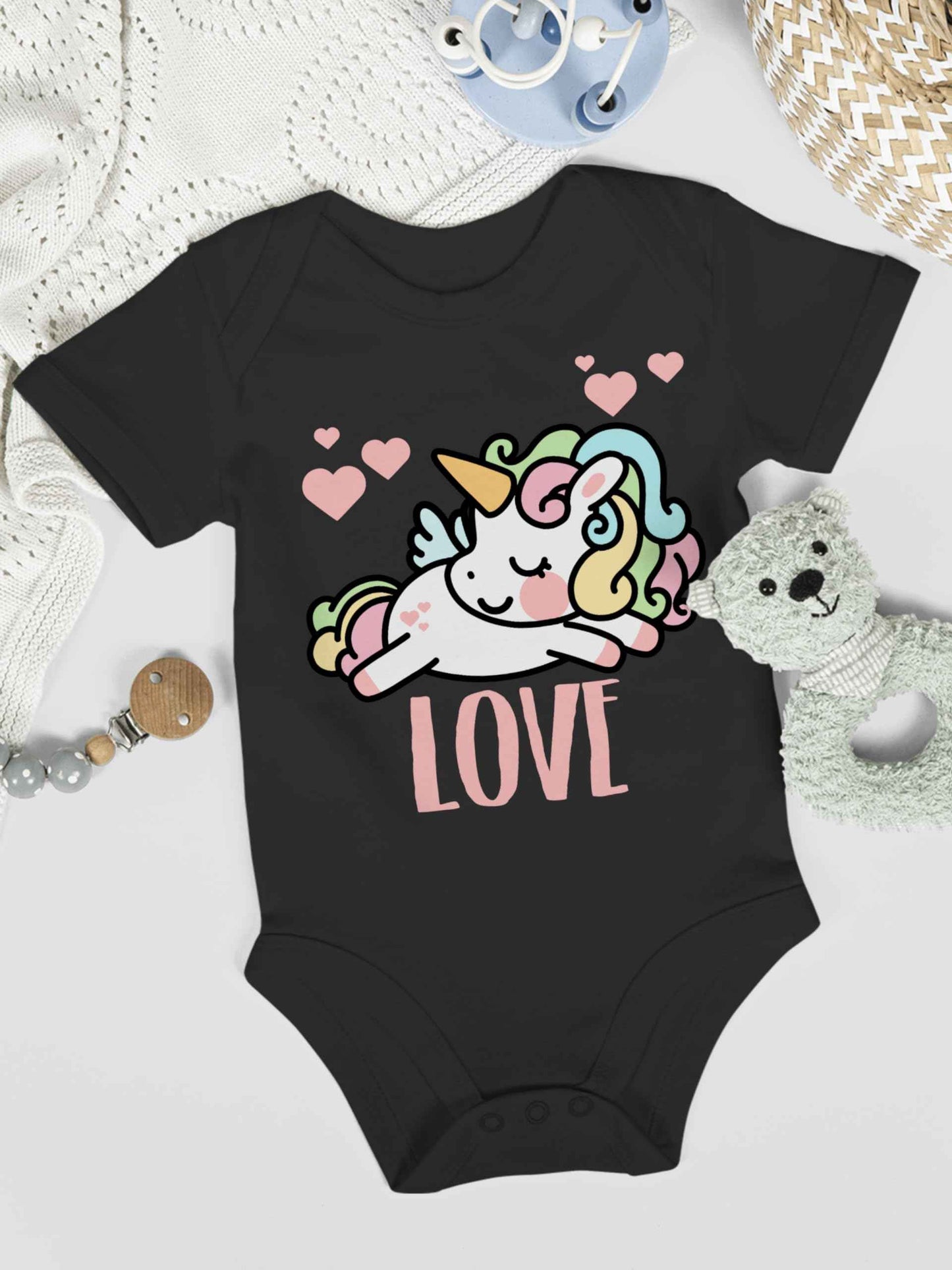 Shirtracer - Baby Body Junge Mädchen - Partner - Valentinstag Einhorn