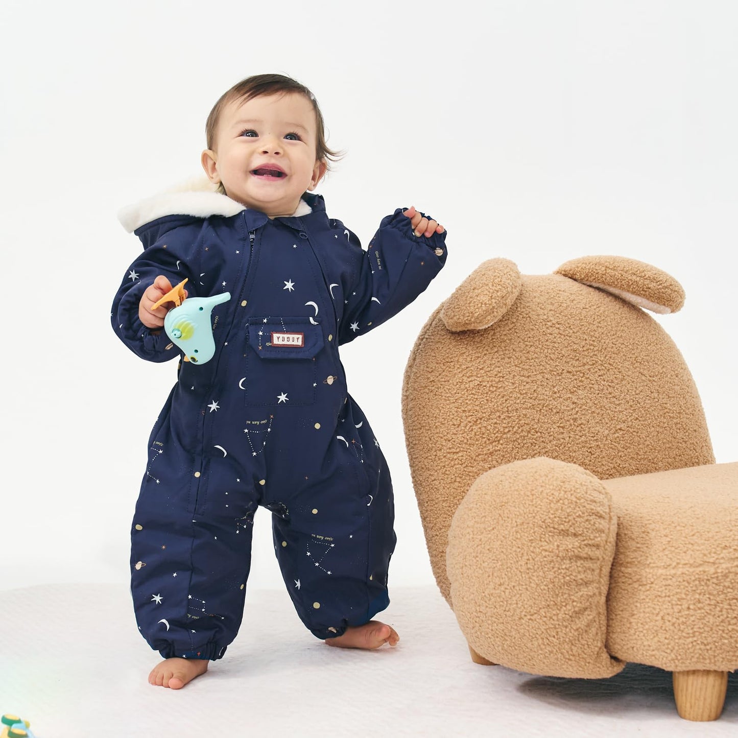 JiAmy Baby Snowsuit, Baby Boys Girls Winter Jumpsuit Romper Newborn Snow Overall for 0-24 Months
