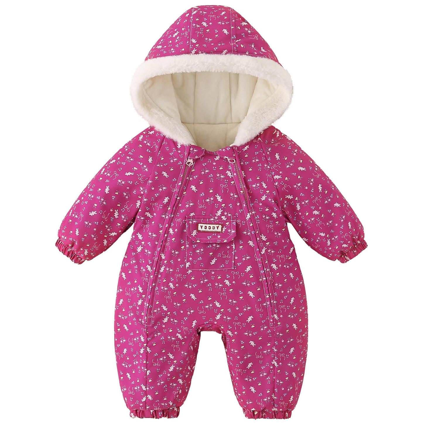 JiAmy Baby Snowsuit, Baby Boys Girls Winter Jumpsuit Romper Newborn Snow Overall for 0-24 Months