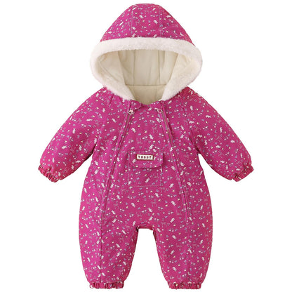 JiAmy Baby Snowsuit, Baby Boys Girls Winter Jumpsuit Romper Newborn Snow Overall for 0-24 Months