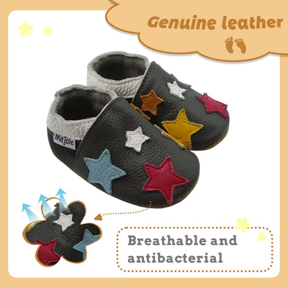 Mejale Leather Baby Shoes First Walking Shoes Crawling Shoes Toddler Children's Shoes Slippers