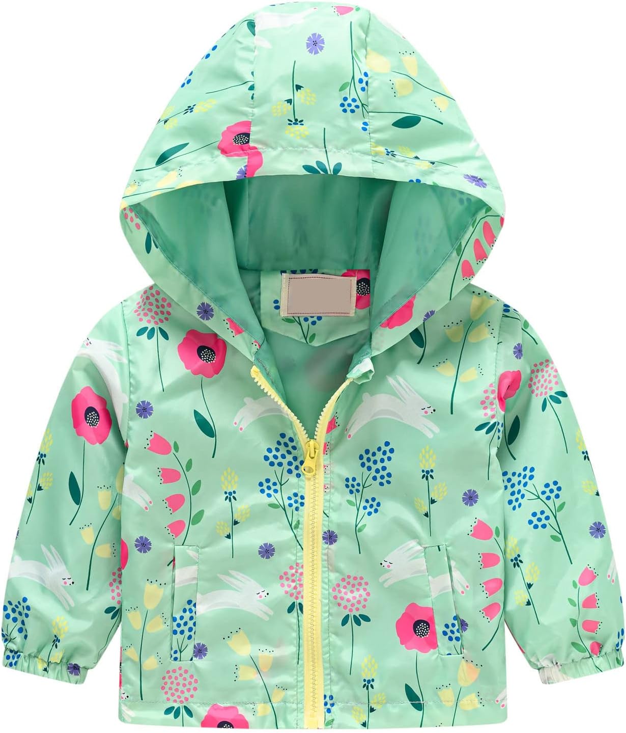KQIVAM Children's Rain Jacket Transition Jacket Waterproof Outdoor Jacket Windproof with Hood Waterproof Jacket for Children Unisex Rainwear for Girls and Boys 