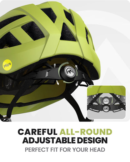 OutdoorMaster MIPS Bike Helmet - Two removable inner linings &amp; ventilation in multi-environment - Bike helmet in mountain, highway for youth &amp; adults 