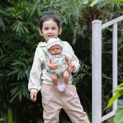 GAGAKU Puppentrage ab 3 Jahre Bauchtrage Babypuppen Zubehör Schultergurte Babytrage Puppe Kleinkind Puppentragetasche Stofftiertrage Kuscheltierträger - Rose - Kaninchengarten
