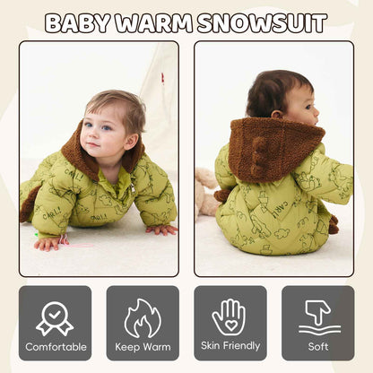 JiAmy Baby Snowsuit, Baby Boys Girls Winter Jumpsuit Romper Newborn Snow Overall for 6-24 Months