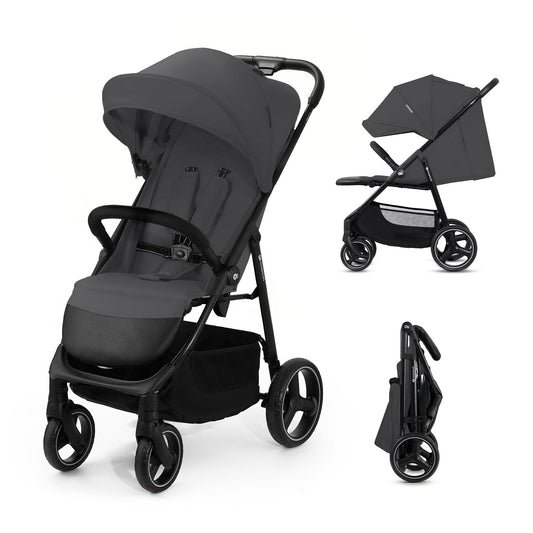 Kinderkraft TRIG 3 Kinderwagen, Kinderbuggy, Liegewagen, Sportwagen, Buggy, Zusammenklappen, Breite und tiefe Sitz, mit Liegeposition, 4 Rad Dämpfung, Große Dach, 5-Punkt-Gurt, bis zu 25 kg, Beige - Meloni2