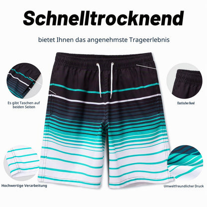 MEILONGER Boys' Swim Shorts Quick-drying Boardshorts with Mesh Lining Pockets and Adjustable Drawstring 