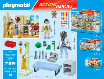 PLAYMOBIL | Action Heroes | Kinderarzt mit Teddybär | nachhaltiges Spielzeug für Kinder ab 4 Jahren | 71619