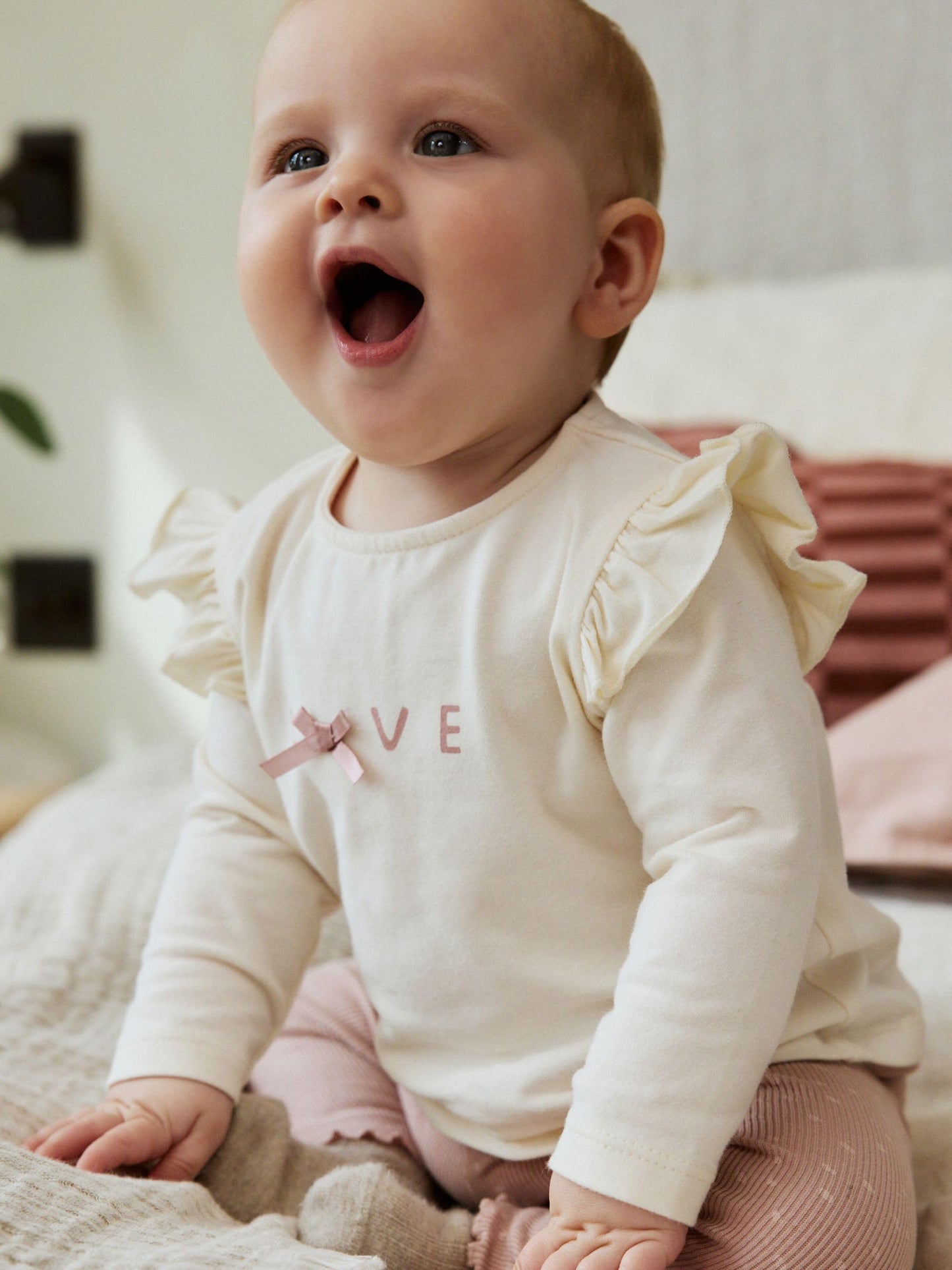 NEXT Baby Mädchen Baby Fellweste, Oberteil und Leggings im 3-teiligen Set