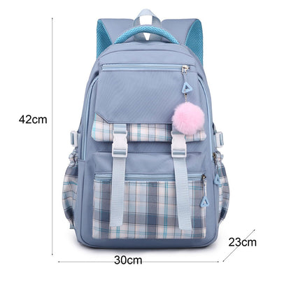 College Campus Schoolbag Weibliche Koreanische Version Schule Rucksack Belastung Linderung Mädchen Schultasche Junior Schulter Rucksack Reiner Farbeinkaufsrucksack