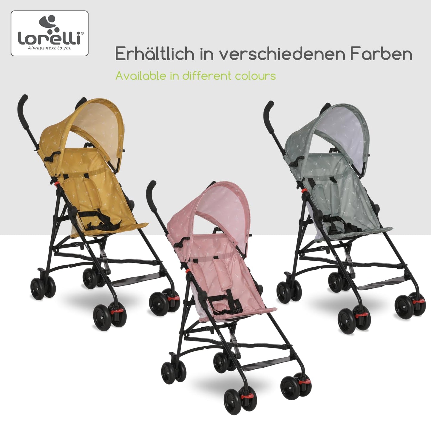 Lorelli Ultra Leichter Buggy Kinderwagen Vaya - nur 4,7kg - Kompakter Sportsitz bis 15kg, Sitzbuggy mit 5-Punkt-Gurt, faltbarem Verdeck und ergonomischen Griffen, klappbarer Reisekinderwagen, rosa - Meloni2
