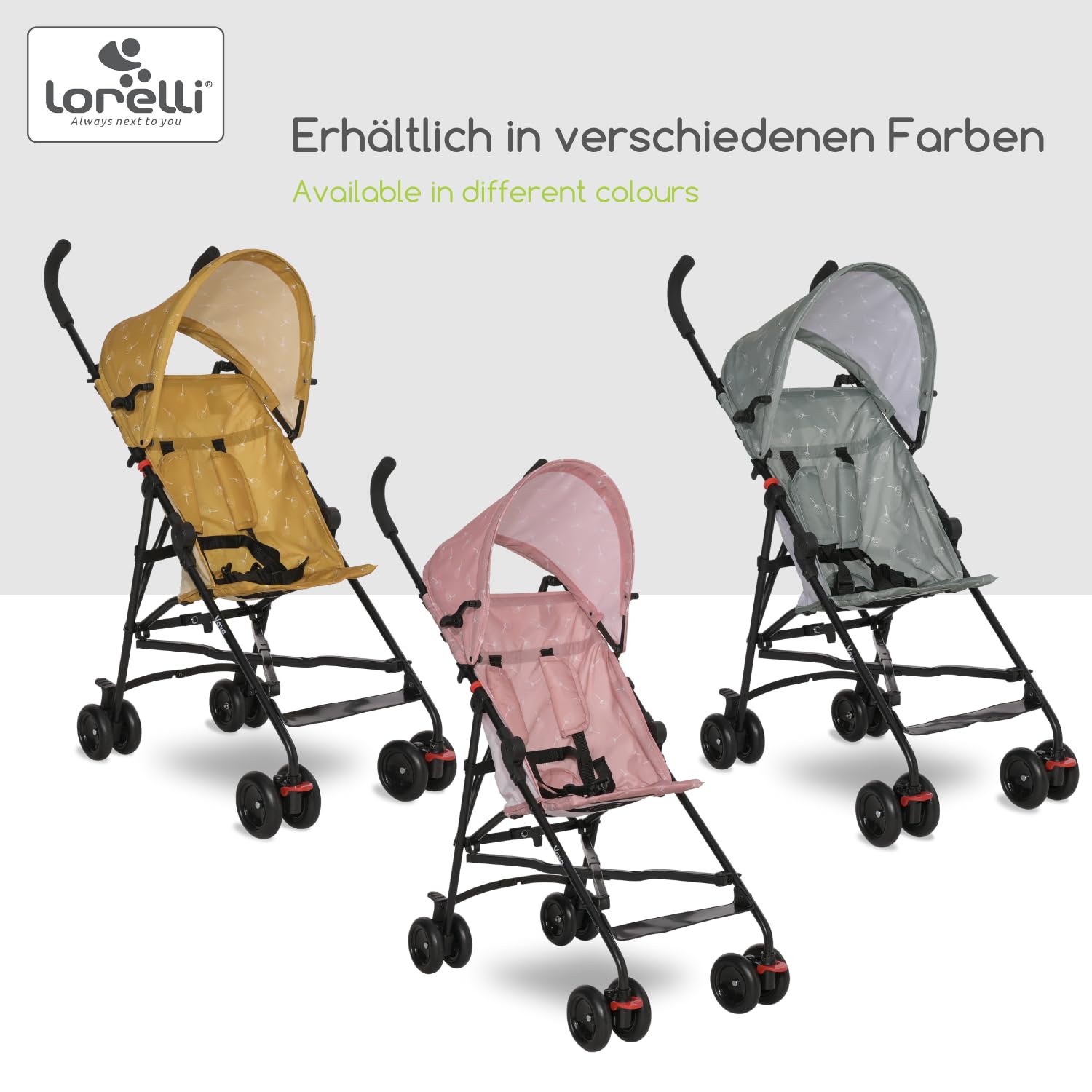 Lorelli Ultra Leichter Buggy Kinderwagen Vaya - nur 4,7kg - Kompakter Sportsitz bis 15kg, Sitzbuggy mit 5-Punkt-Gurt, faltbarem Verdeck und ergonomischen Griffen, klappbarer Reisekinderwagen, rosa - Meloni2