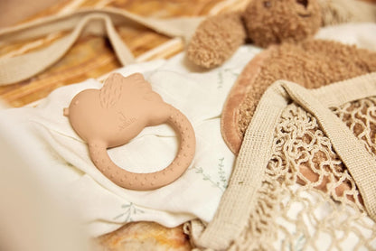 Jollein Naturkautschuk Beißring Baby - Lovely Birds - Baby Greifling - Zahnungshilfe - Schadstofffrei und BPA-Frei - Baby Spielzeug