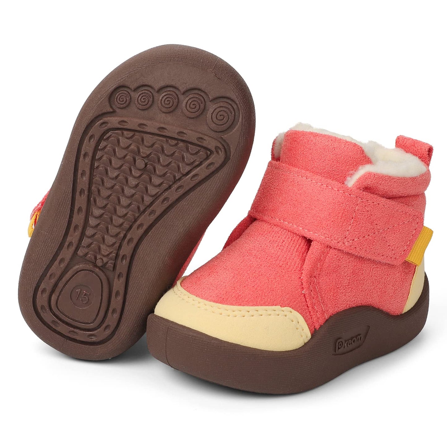 MASOCIO Winter Shoes Baby Boots Boys Girls Baby Shoes Winter Plush Flat Rubber Non-Slip Size 18-23 EU