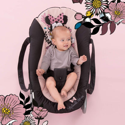 hauck Babywippe Rocky für Babys ab Geburt bis 9 kg, Einhändig Verstellbare Rückenlehne, Schaukelfunktion und Wippfunktion, Leicht Tragbar mit Tragegriff, 3-Punkt-Gurt (Disney Mickey Stars)