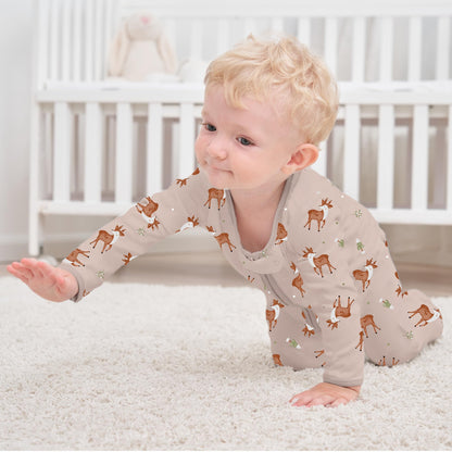 Neugeborenes Baby Jungen Mädchen Strampler mit Fuß Baby Schlafanzug Einteilige Lange Ärmel Overall Säuglings Frühling Herbst Body, 3er-Pack