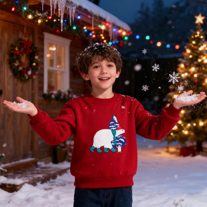 Dinopjs Boys' Jumper, Boys' Warm Sweatshirts, Classic Cartoon Animals, Tractor, Dino, Flying Dragon Knight, Rainbow, Polar Bear Christmas Tree, Cotton Sports Shirts for Children 2-9 Years