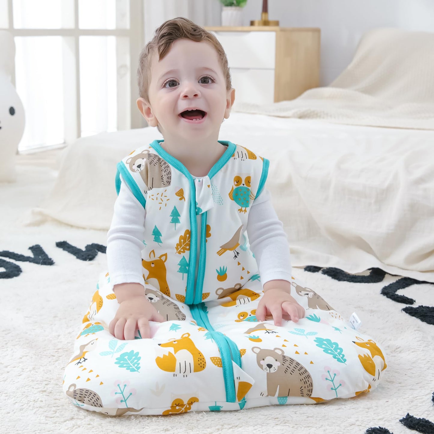 Mosebears Baby Sleeping Bag Winter 2.5 Tog, 100% Cotton Baby Winter Sleeping Bag for Babies 0-24 Months, M (6-12 Months)