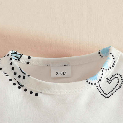 Neugeborenes Baby Mädchen Röcke Sets Kurzarm Rüschen Top + Bedrucktes Overalls Hosenträger Kleid + Stirnband Sommer Kleidung Outfits Set