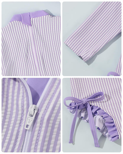 Baby Badeanzug Mädchen mit Sonnenhut Langarm UV Schutz Badebekleidung Für Baby-Mädchen Bademode Schwimmanzug