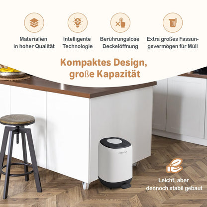 Twinky Geruchsdichter Windeleimer für Babys – Windeleimer ohne Kassette – Platzsparender Windelbehälter mit Deckel – Einfach zu benutzen & reinigen – Für normale Müllbeutel (Gris)