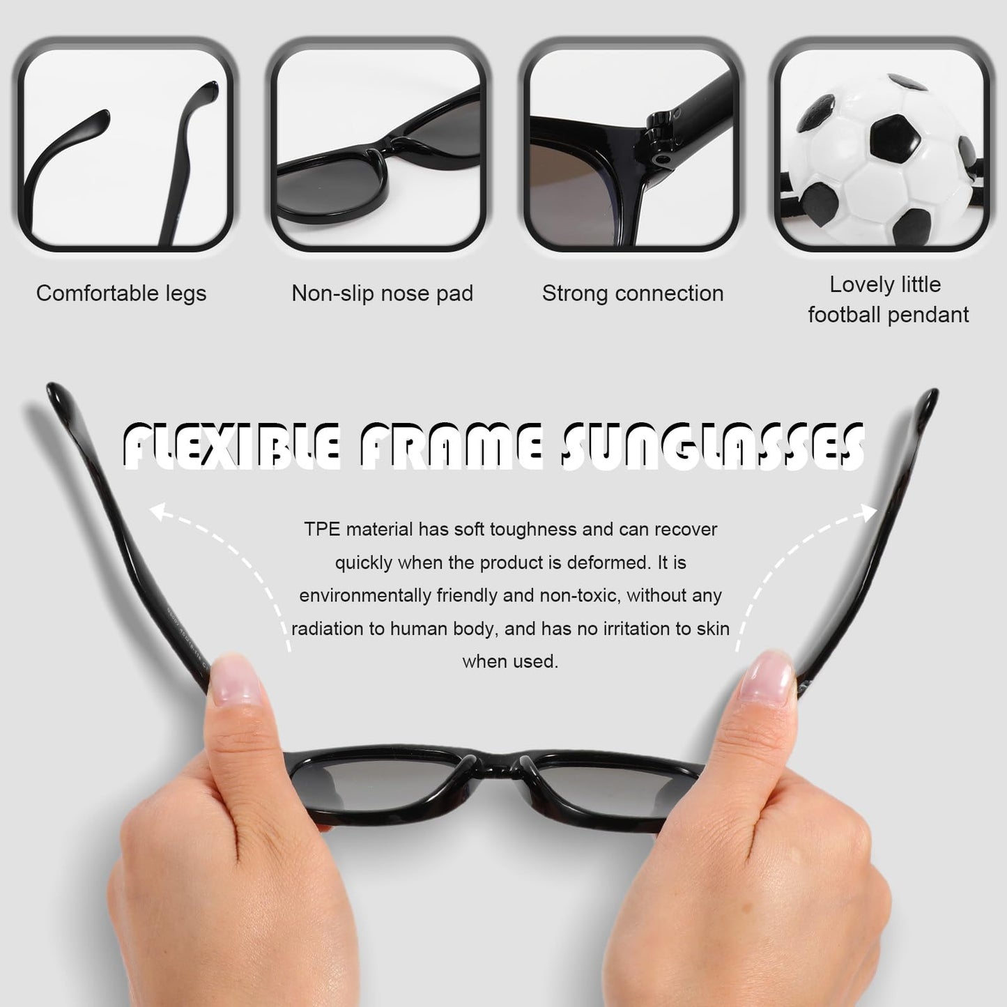 Hifot Sonnenbrille Kinder Polarisierte Sportbrille für Jungen Mädchen,UV400 Schutz Flexible Baby Sonnenbrille mit Brillenschnüre Alter von 3-12