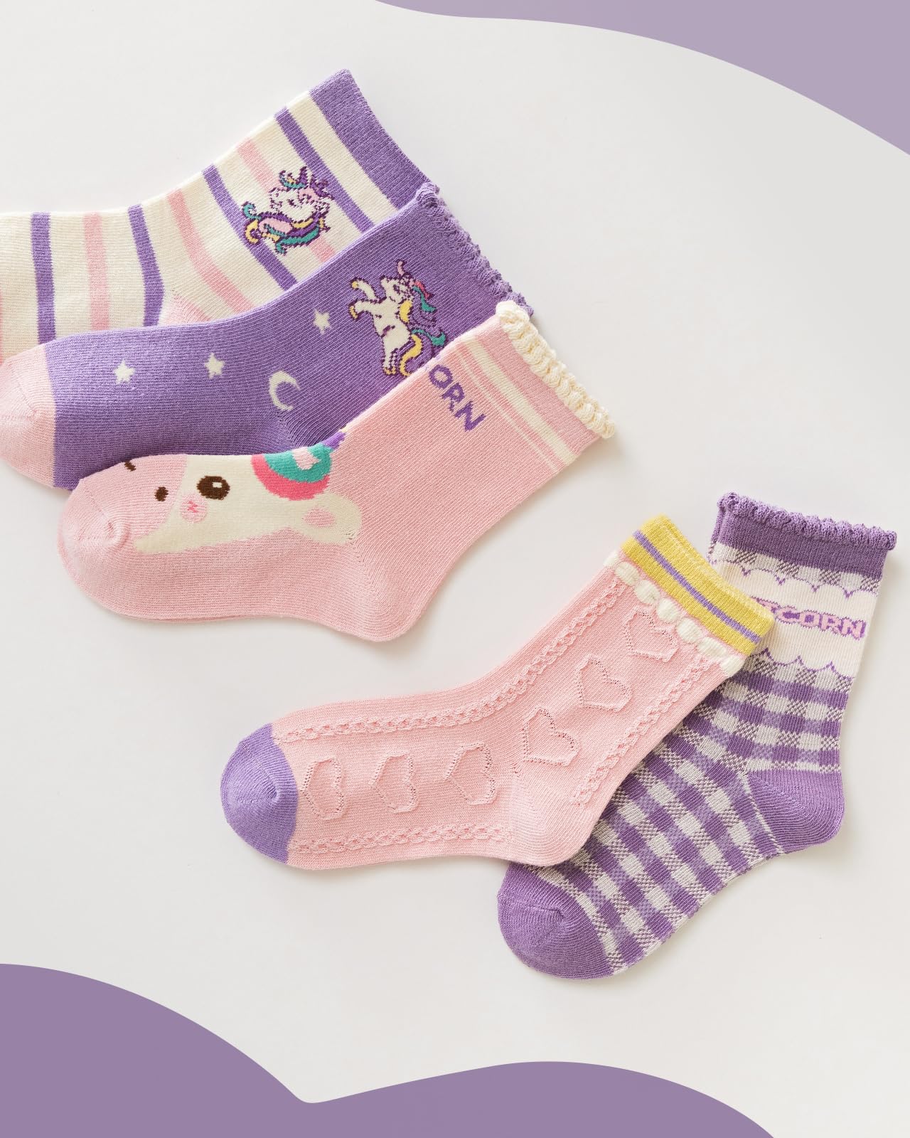 Kyopp 10 Paar Socken Kinder Mädchen und Jungen Funny Socken Lustig Animals Cotton Socken Crew Socks Winter/Sommer