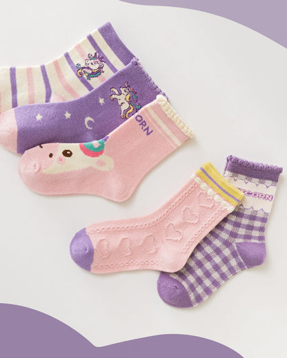 Kyopp 10 Paar Socken Kinder Mädchen und Jungen Funny Socken Lustig Animals Cotton Socken Crew Socks Winter/Sommer