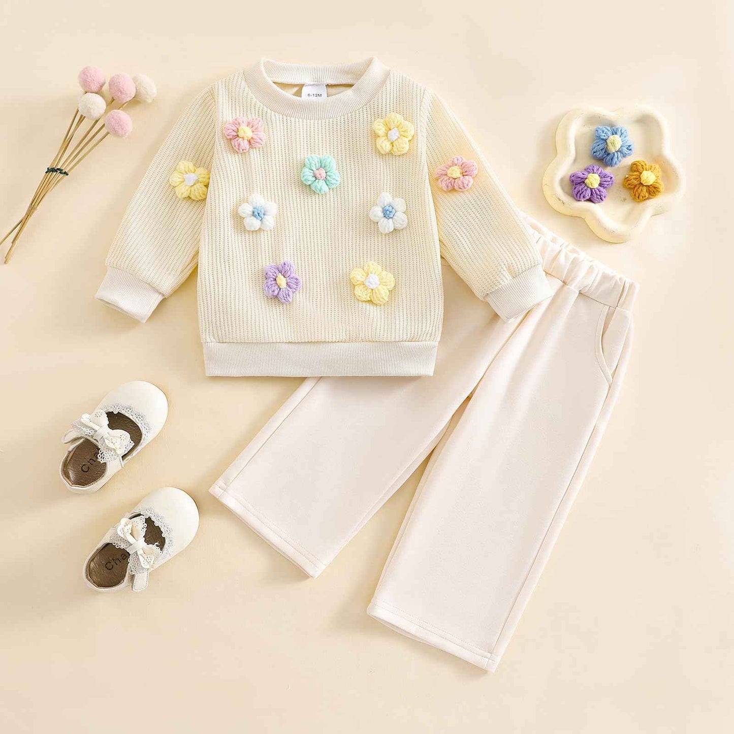 JiAmy Baby Mädchen Kleidung Langarm Top + Hose Zweiteiler Neugeborene Herbst Winter Babykleidung Set Kleinkind Bekleidungssets für 6 Monate-4 Jahre