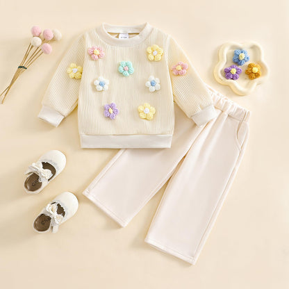 Baby Mädchen Kleidung Langarm Top + Hose Zweiteiler Neugeborene Herbst Winter Babykleidung Set Kleinkind Bekleidungssets für 6 Monate-4 Jahre