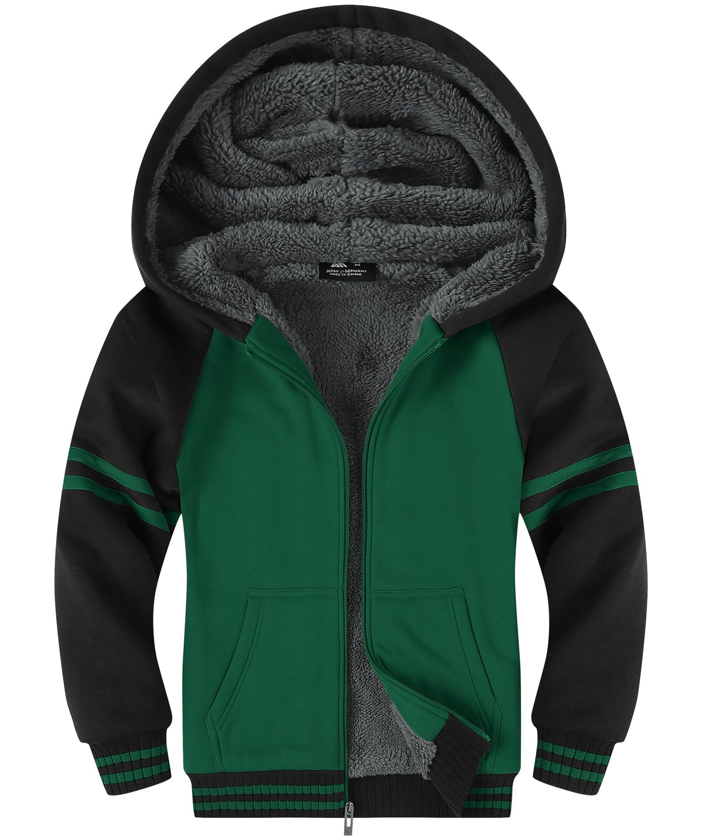 LLdress Fleece Jacket Boys Hoodie with Zip Children's Hoodie Boys Warm Hooded Jacket Causal Winter Ourdoor Sweat Jacket with Fleece Lining Hooded Jackets for Boys