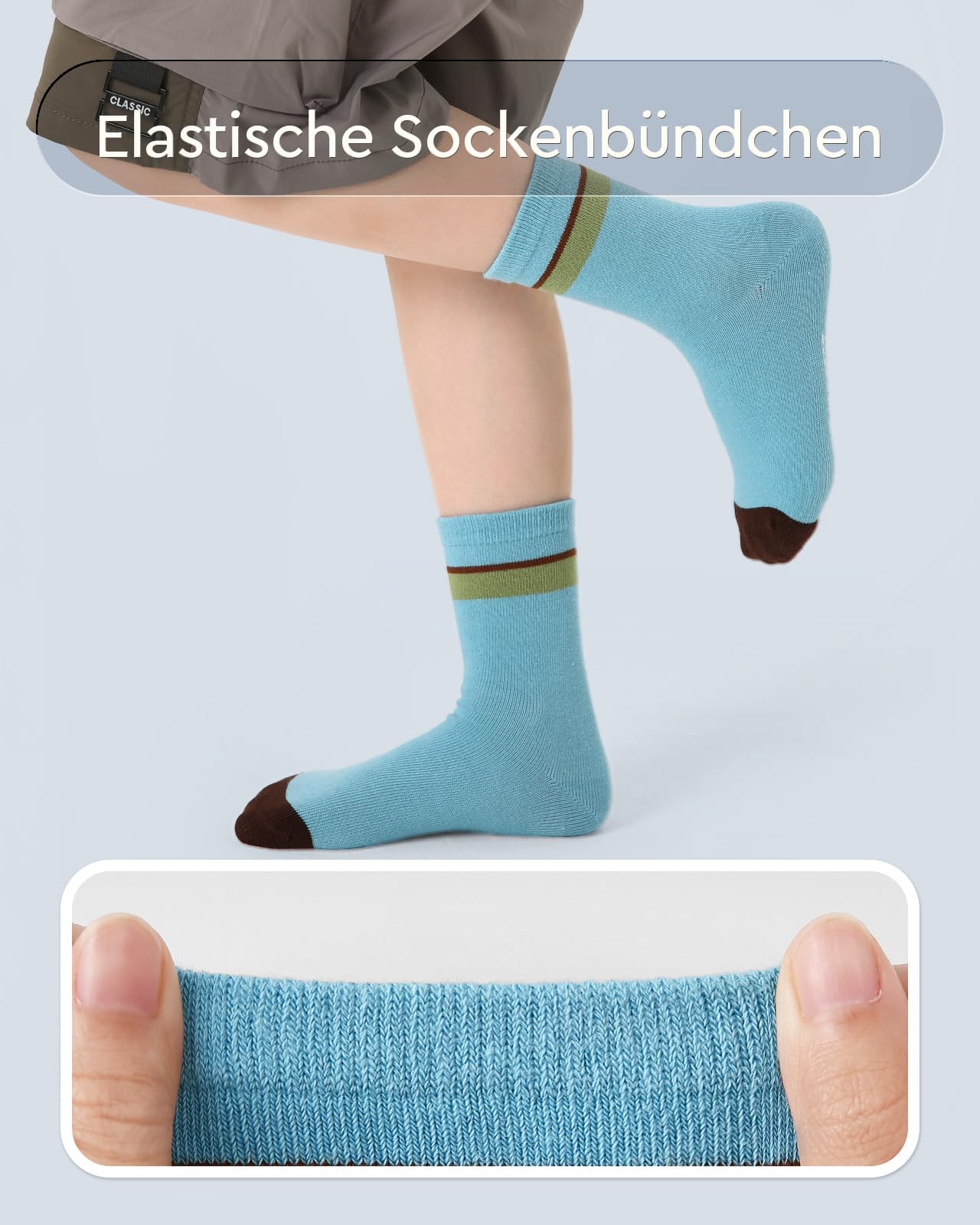 Kyopp 10 Paar Socken Kinder Mädchen und Jungen Klassisch Socken Lustig Cotton Socken Crew Socks Winter/Sommer