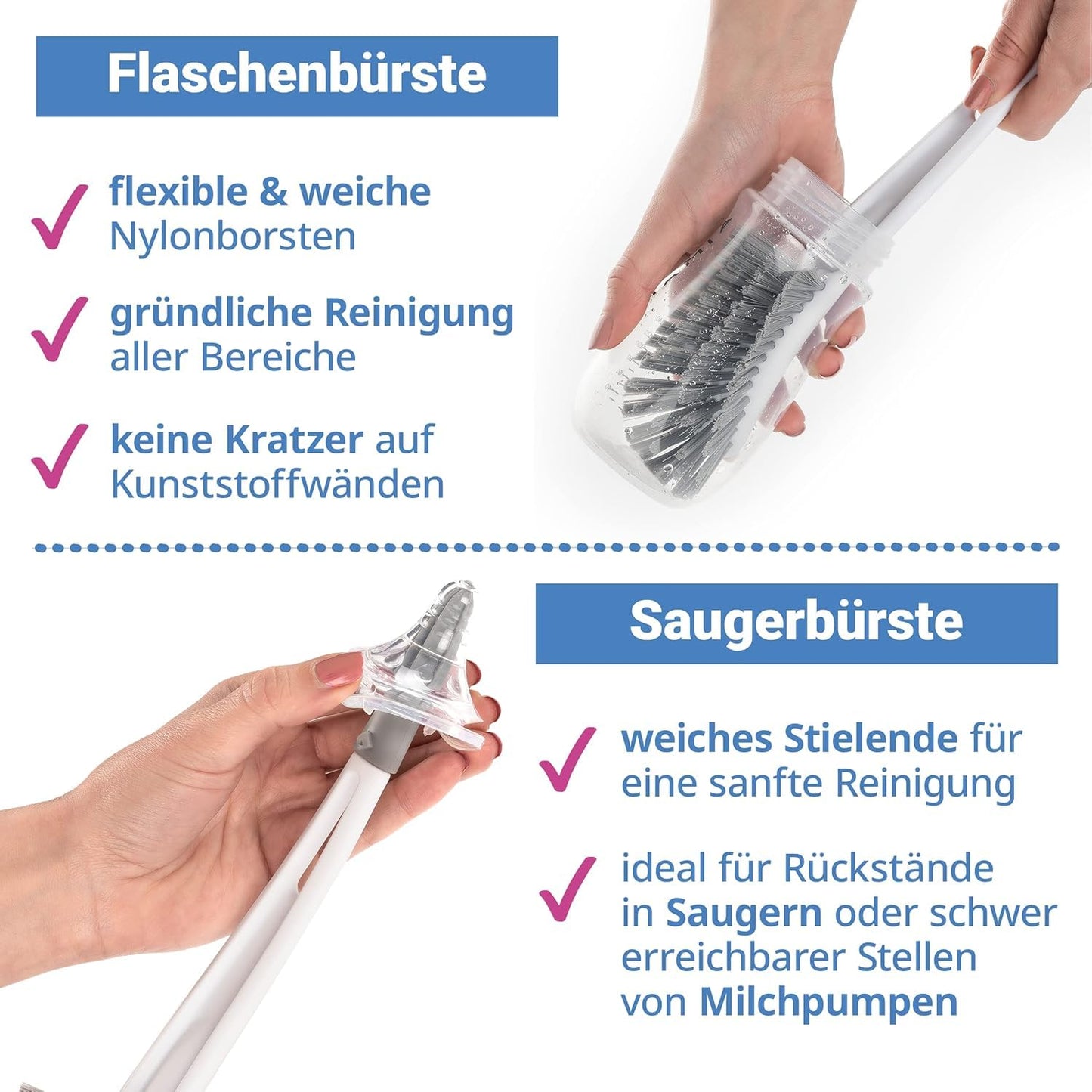 MiaMia 13-tlg. Babyflaschen Set – 6 Flaschen mit Silikon-Trinksaugern | Inkl. Milchpulverportionierer, Bürste & Abtropfständer | BPA-frei, Anti-Kolik & spülmaschinenfest | 2x 140 ml & 4x 260 ml - Meloni2